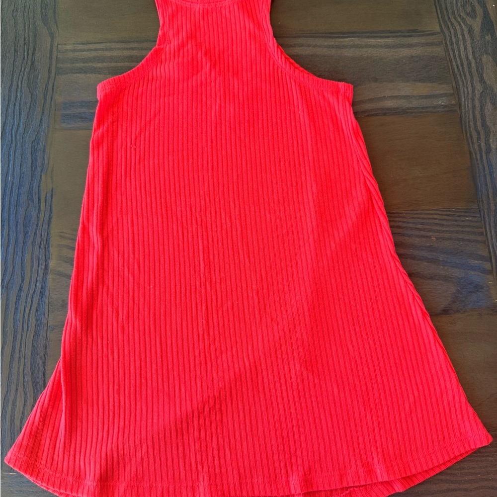 The Hanger Bright Red Ribbed dress